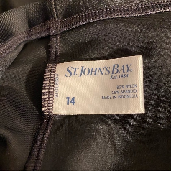 St John’s Bay Swim Suit Two Piece Top Size‎ 16 Bottom Size 14 Black-Turquoise - Picture 7 of 10